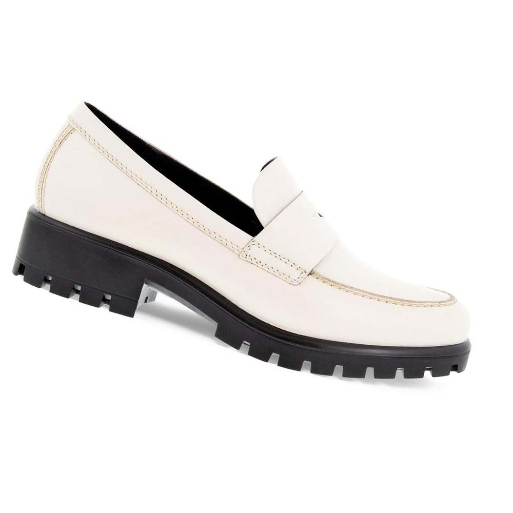 Women\'s Ecco Modtray Penny Loafers White | SG 156DFM